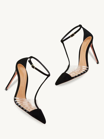 レディース ヒール サンダル ポインテッドトゥ サンダル スティレットヒール PU レザー