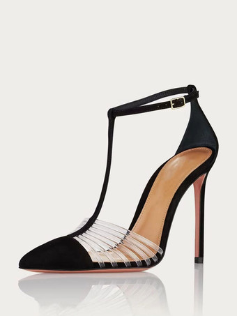 レディース ヒール サンダル ポインテッドトゥ サンダル スティレットヒール PU レザー