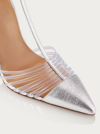 レディース ヒール サンダル ポインテッドトゥ サンダル スティレットヒール PU レザー