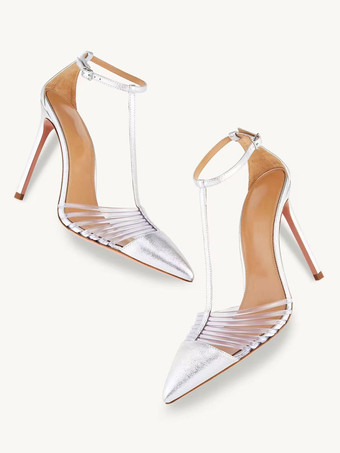 レディース ヒール サンダル ポインテッドトゥ サンダル スティレットヒール PU レザー