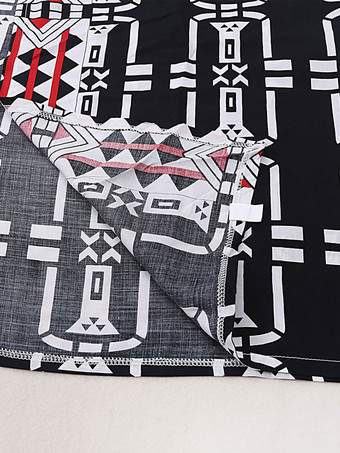 女性カバーアップブラック幾何学的なスプリットフロント V ネック長袖ハイスリット夏セクシーな水着