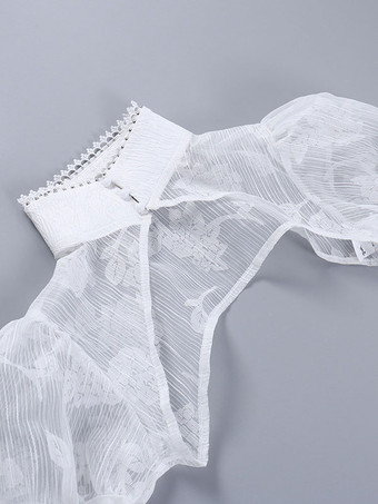 スチームパンク ロリータ カバーアップ ホワイト フリル レース トップ レース ポリエステル ロリータ アウター