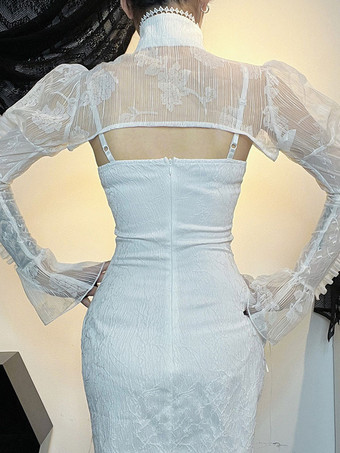 スチームパンク ロリータ カバーアップ ホワイト フリル レース トップ レース ポリエステル ロリータ アウター