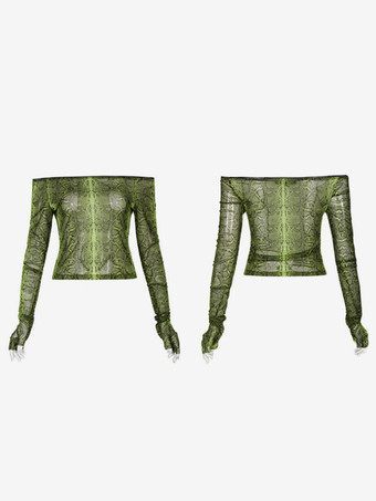   ゴスロリ ドレス パイソン プリント グリーン ブラック