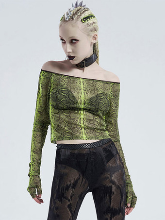 グリーン   ゴスロリ ドレス パイソン プリント グリーン ブラック