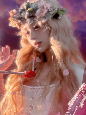 ROCOCO スタイル ロリータ ウィッグ ロング 耐熱ファイバー ライトゴールド ロリータ アクセサリー