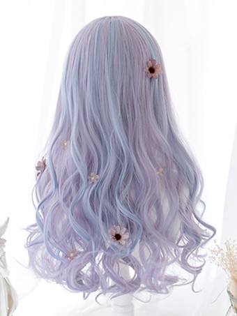 ROCOCO スタイル ロリータ ウィッグ ロング 乱れた耐熱ファイバー ラベンダー ロリータ アクセサリー