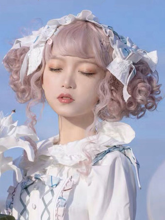 スイートロリータ ウィッグ ロング 耐熱ファイバー ピンク ロリータ アクセサリー