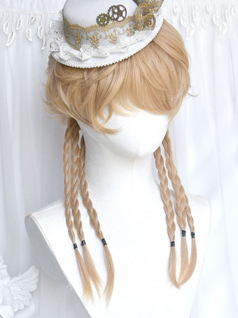 ゴスロリウィッグ ロング耐熱ファイバー ライトゴールド ロリータアクセサリー