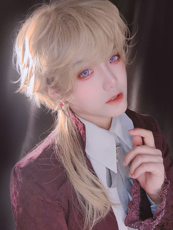 ライトゴールゴスロリウィッグ ロング耐熱ファイバー ライトゴールド ロリータアクセサリー