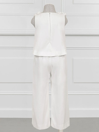 アイボリーウェディングパーティードレス素敵な子供ボールガウンノースリーブレースフラワーガールドレス