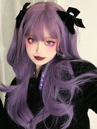 ロリータウィッグ パープル ロング ROCOCO スタイル 耐熱ファイバー ロリータアクセサリー