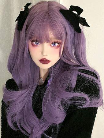 ロリータウィッグ パープル ロング ROCOCO スタイル 耐熱ファイバー ロリータアクセサリー