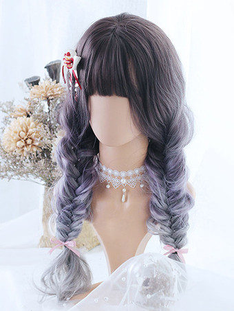 ロリータ ウィッグ ロング 耐熱ファイバー ブドウ ROCOCO スタイル ロリータ アクセサリー