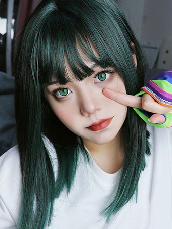 Parrucche Sweet Lolita Fibra media resistente al calore Accessori Lolita verde scuro