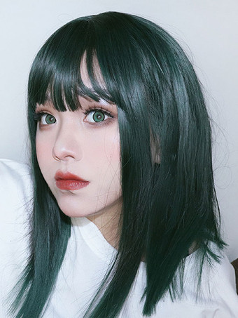 Parrucche Sweet Lolita Fibra media resistente al calore Accessori Lolita verde scuro