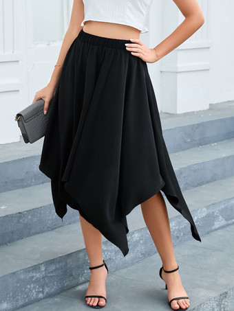 Skirt For Women Black Fringe PU Leather Mid-calf Length Autumn And Winter  Women Bottoms - Milanoo.com