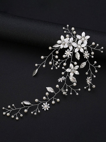 シルバー ウェディング ヘッドピース メタル ブライダル ヘア アクセサリー