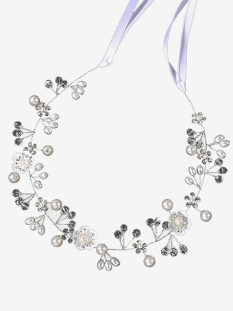 シルバー かぶとウェディングメタルブライダルヘアアクセサリー