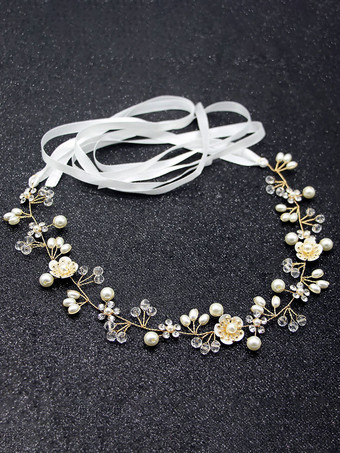 ゴールド かぶとウェディングメタルブライダルヘアアクセサリー