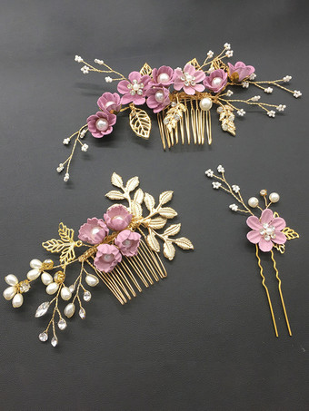 かぶとウェディングメタルブライダルヘアアクセサリー