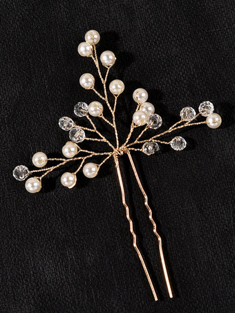 ライトゴールド花嫁のための結婚式のかぶと金属のヘアアクセサリー