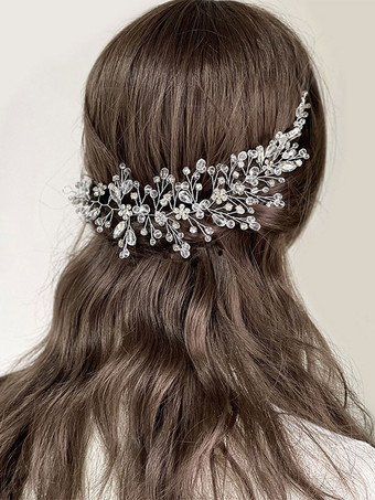 シルバー ヘッドピース ウェディング メタル ブライダル ヘアアクセサリー