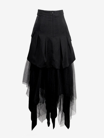 スチームパンク ロリータ スカート ブラック ティアード ロリータ スカート