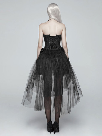 スチームパンク ロリータ スカート ティアード ブラック ロリータ スカート