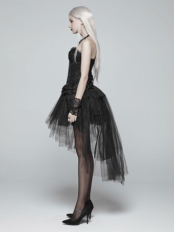 スチームパンク ロリータ スカート ティアード ブラック ロリータ スカート