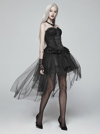 スチームパンク ロリータ スカート ティアード ブラック ロリータ スカート