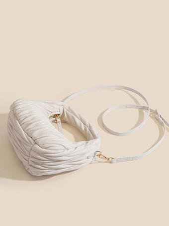 レディースバッグ ピンク プリーツ PUレザー ホーボーバッグ