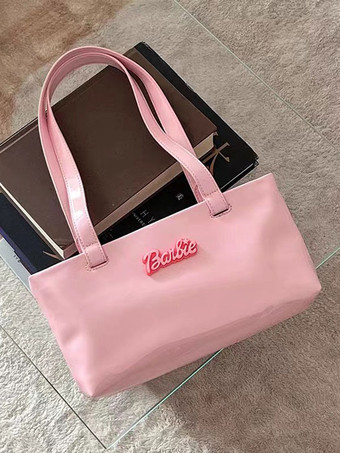 Women's Bags Barbie Pink PU Leather Double Handle Straps Shoulder Bag
