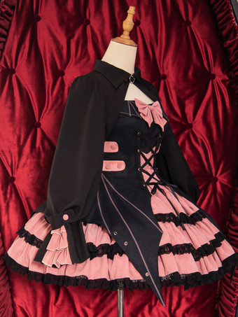 ゴスロリ ドレス リボン レース ピンク ピンク