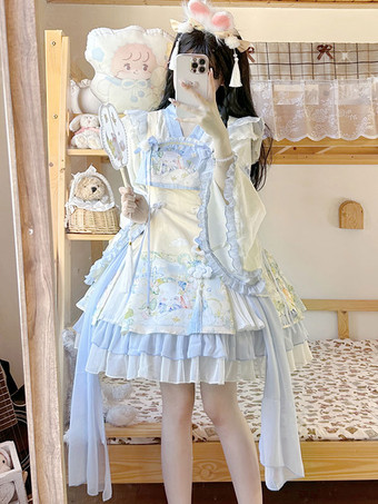 スイートロリータ衣装ベビーブルージャカードノースリーブジャンパー帽子アクセサリー