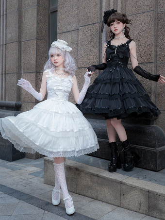 ハロウィン ゴスロリ ドレス フリル チェーン ホワイト ホワイト