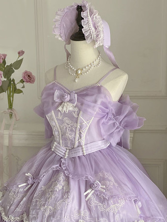 スイートロリータ JSK ドレス 刺繍 フューシャ ピンク ロリータ ジャンパー スカート