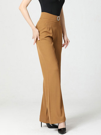 ブラウン 社交ダンス衣装 ダークグリーン 女性用 ポリエステル パンツ ダンスドレス