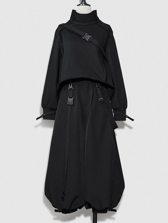 スチームパンク ロリータ コート ブラック ポリエステル トップ トップ 秋 ロリータ アウター