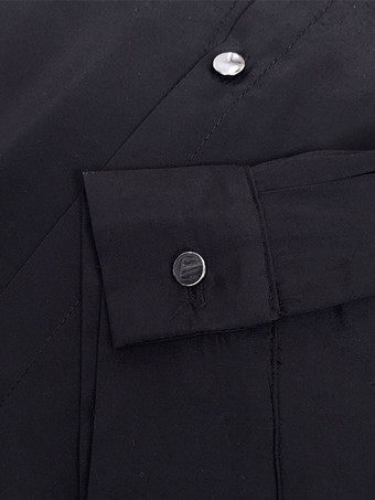 スチームパンク ロリータ ブラウス ロリータ トップ ブラック長袖ロリータ シャツ