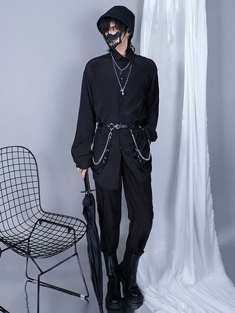 スチームパンク ロリータ ブラウス ロリータ トップ ブラック長袖ロリータ シャツ