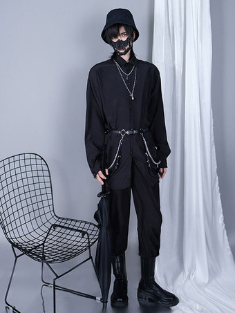 ブラック スチームパンク ロリータ ブラウス ロリータ トップ ブラック長袖ロリータ シャツ