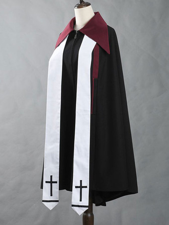 スチームパンク ロリータ ポンチョ ブラック ポリエステル カラーブロック 春ロリータ アウター