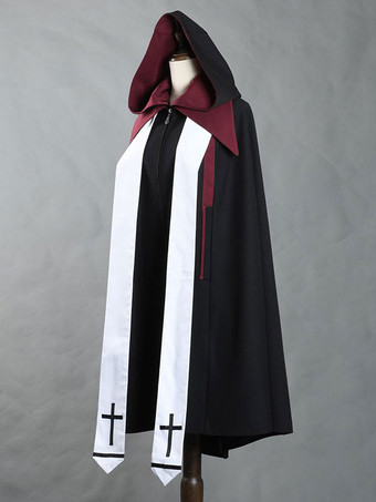 スチームパンク ロリータ ポンチョ ブラック ポリエステル カラーブロック 春ロリータ アウター