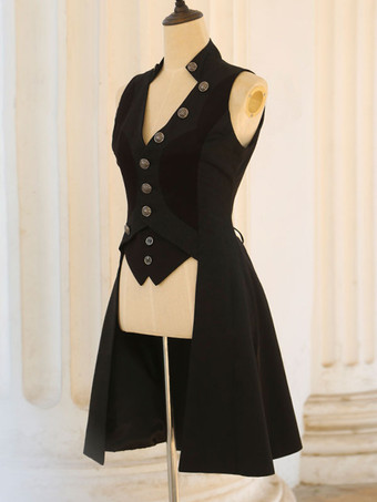 スチームパンク ロリータ コート ブラック レトロ コート プリンス ニュートラル ロング コート