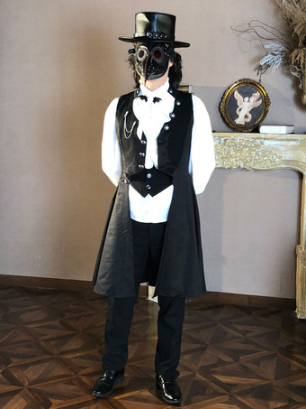 スチームパンク ロリータ コート ブラック レトロ コート プリンス ニュートラル ロング コート