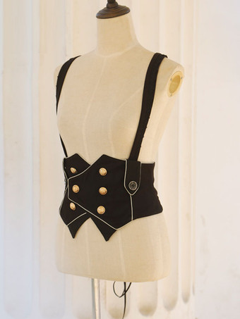 Speciali Lolita Costumi Lolita Top Vest Gotico nero senza maniche con lacci