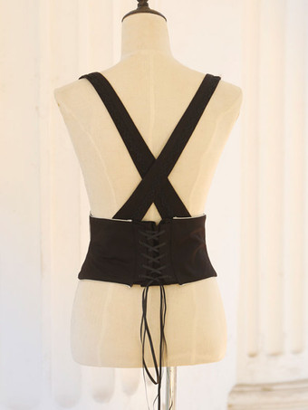 Speciali Lolita Costumi Lolita Top Vest Gotico nero senza maniche con lacci