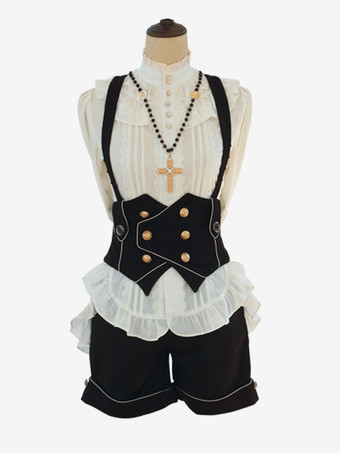 スチームパンク ロリータ ブラウス リボン レース 長袖 ブラウス ロリータ トップ ホワイト ロリータ シャツ