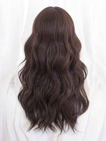 スイートロリータウィッグロング乱れ耐熱ファイバー茶黒ロリータアクセサリー